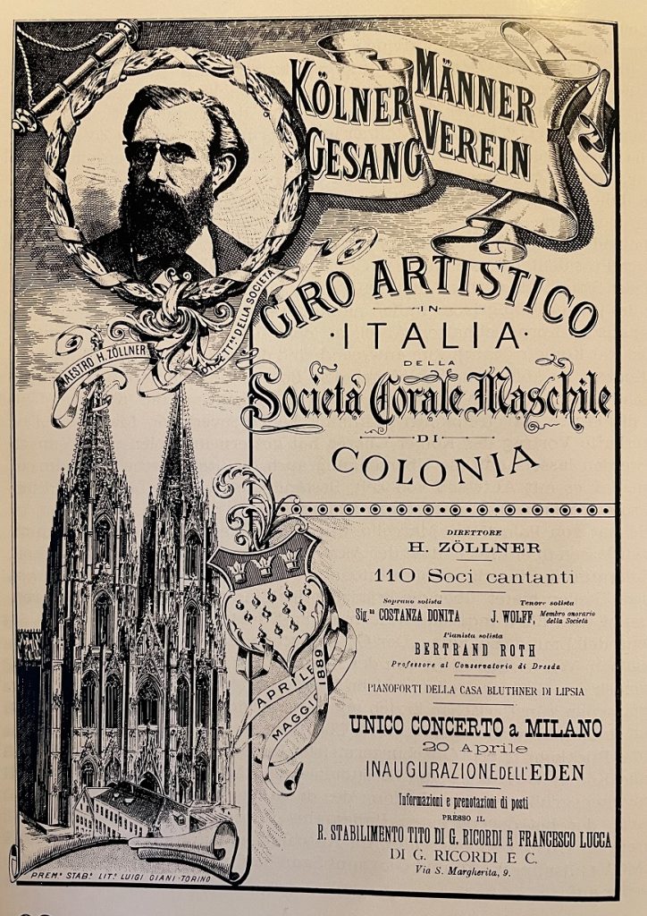 Werbeplakat KMGV in Italien April/Mai 1889